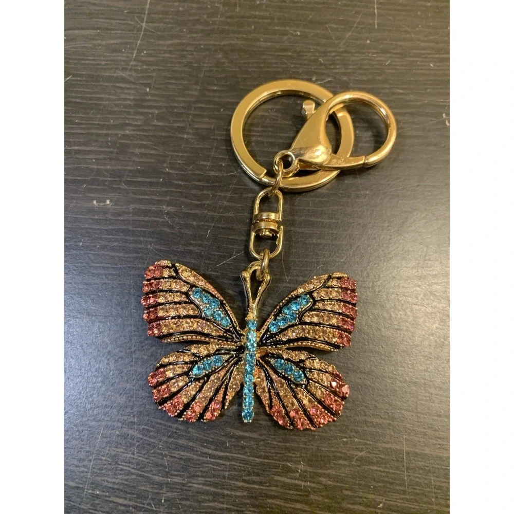 Butterfly‎ Bling Keychain Colorful Pendant Charm for Purse Bag
